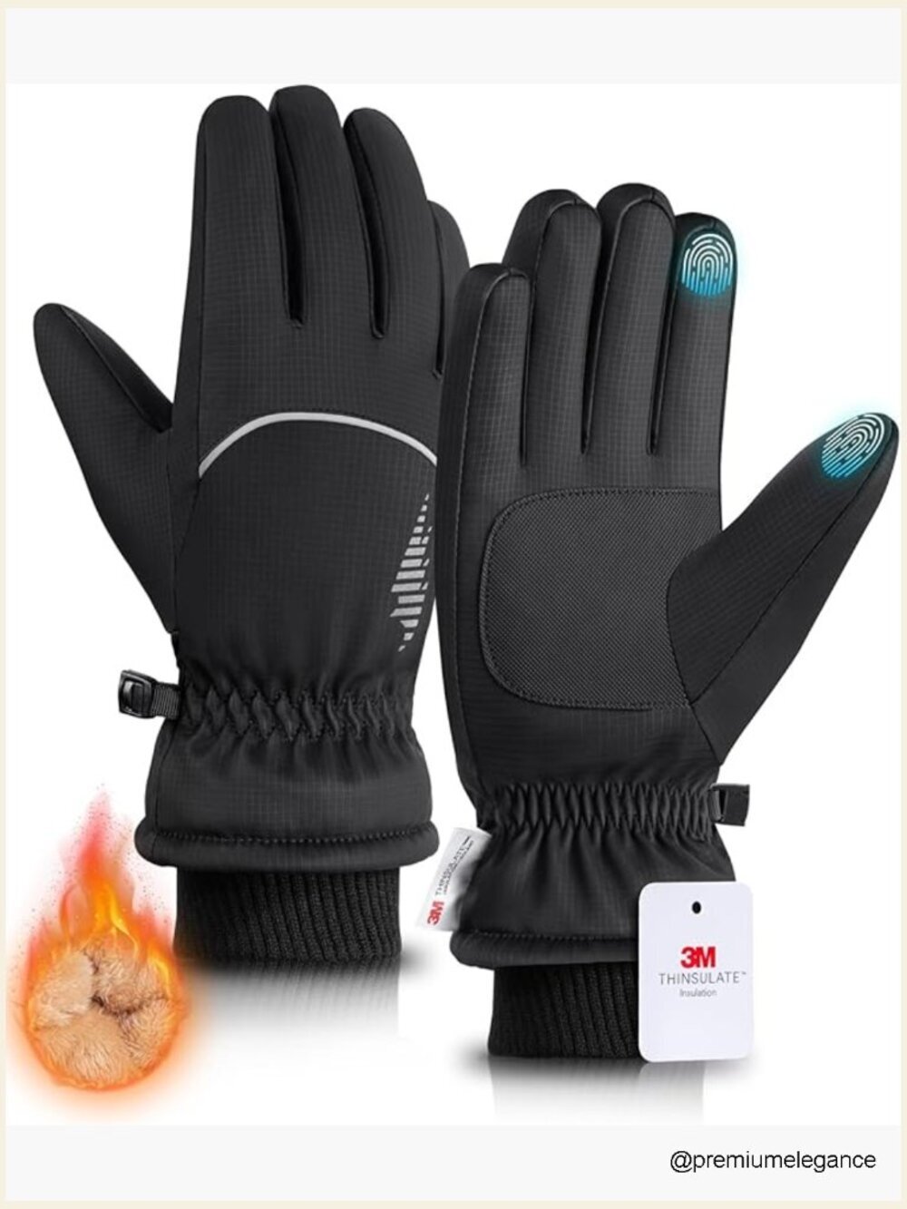 Waterproof Touchscreen Thermal Snow Gloves for Cold Weather Running Ski Cycling